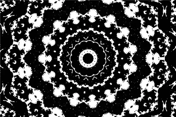 Zwarte Witte Decoratieve Achtergrond Met Caleidoscopisch Patroon — Stockvector