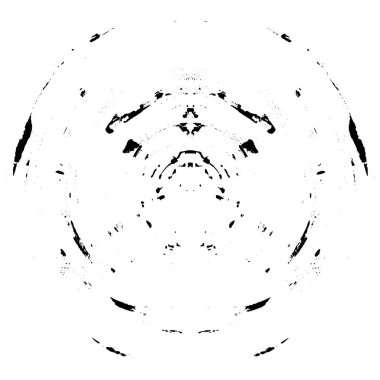 Beyaz arkaplanda soyut siyah yuvarlak şekil  