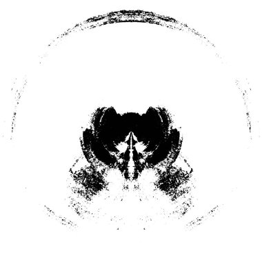 Beyaz arkaplanda soyut siyah yuvarlak şekil  