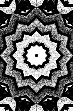 Kaleydoskopik desenli siyah ve beyaz süs arkaplanı