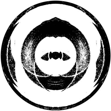 Beyaz arkaplanda soyut siyah yuvarlak şekil  