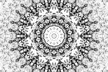 Mandala deseni. Süslü siyah beyaz arkaplan. 