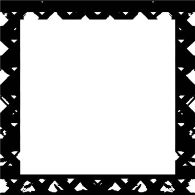 Beyaz arkaplanda siyah grunge tarzı çerçeve.