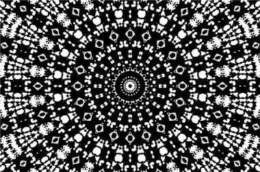 Siyah ve beyaz süslemeli arka plan. Mandala deseni.