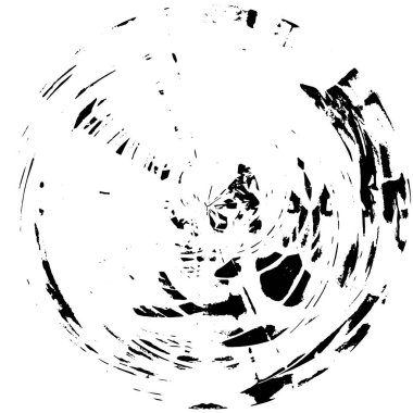 Beyaz arkaplanda soyut siyah yuvarlak şekil, vektör illüstrasyonu 