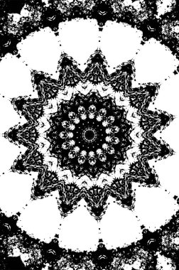 Siyah ve beyaz süslemeli arka plan. Mandala deseni.
