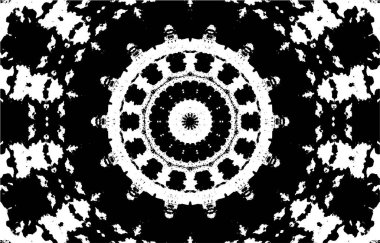 Dekoratif siyah beyaz arka plan. Mandala deseni.