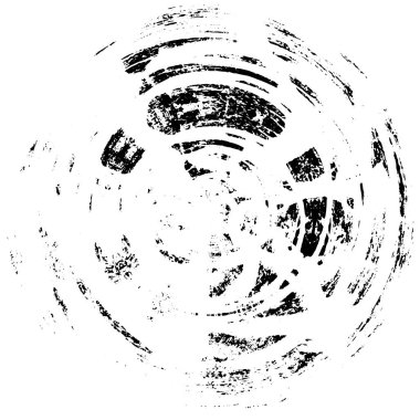 Beyaz arkaplanda soyut siyah yuvarlak şekil, vektör illüstrasyonu 