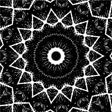 Kaleydoskopik desenli siyah ve beyaz süs arkaplanı
