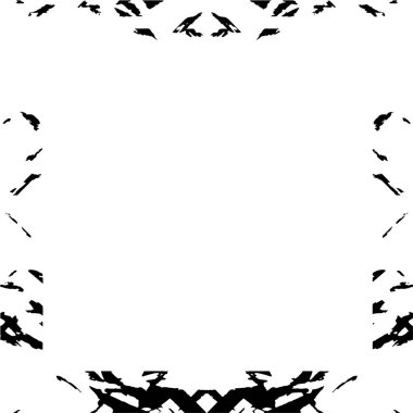 Beyaz arkaplanda siyah grunge tarzı çerçeve.