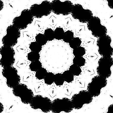 Kaleydoskopik desenli siyah ve beyaz süs arkaplanı