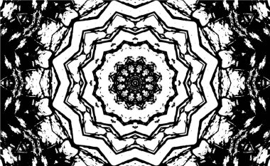 Dekoratif siyah beyaz arka plan. Mandala deseni.