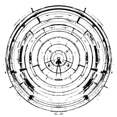 soyut siyah yuvarlak şekil, grunge arkaplan, vektör illüstrasyonu