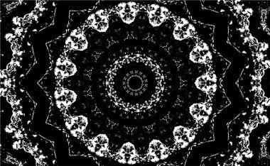 Kaleydoskopik desenli siyah ve beyaz süs arkaplanı