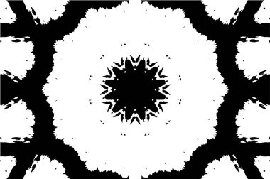 Kaleydoskopik desenli siyah ve beyaz süs arkaplanı
