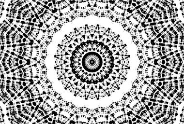 Siyah ve beyaz süslemeli arka plan. Mandala deseni.