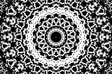 Siyah ve beyaz süslemeli arka plan. Mandala deseni.