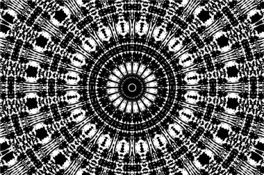 Siyah ve beyaz süslemeli arka plan. Mandala deseni.
