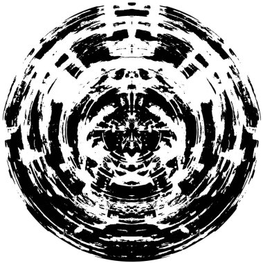 soyut siyah daire damgası, grunge vintage arkaplan, vektör illüstrasyonu