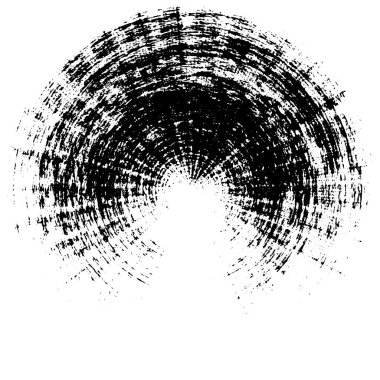 Soyut yuvarlak desenli eski boyalar ve alçı çatlaklar, siyah ve beyaz. 