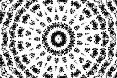 Mandala deseni. Süslü siyah beyaz arkaplan. 