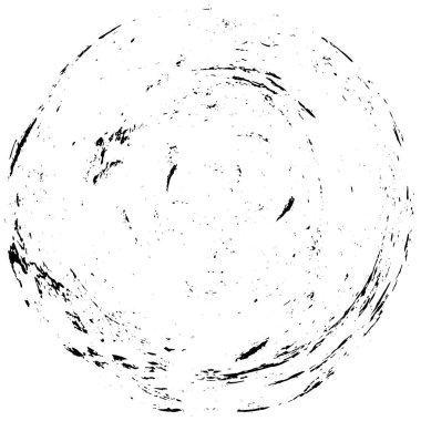 Soyut yuvarlak desenli eski boyalar ve alçı çatlaklar, siyah ve beyaz. 