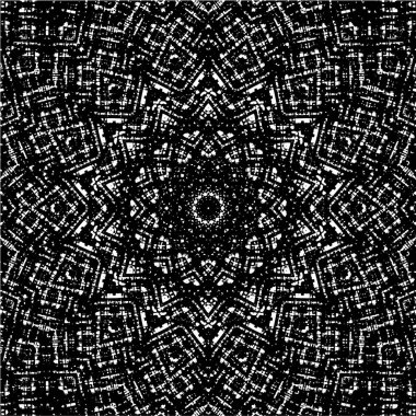 Süslü kaleydoskopik siyah beyaz arkaplan 