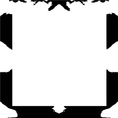 Beyaz arkaplanda siyah grunge tarzı çerçeve.