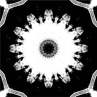 Kaleydoskopik desenli siyah ve beyaz süs arkaplanı