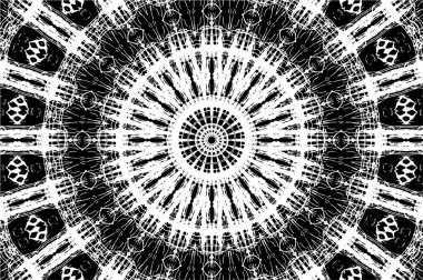 Siyah ve beyaz süslemeli arka plan. Mandala deseni.