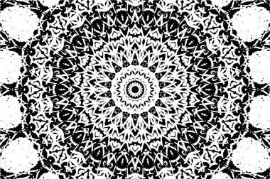Siyah ve beyaz süslemeli arka plan. Mandala deseni.