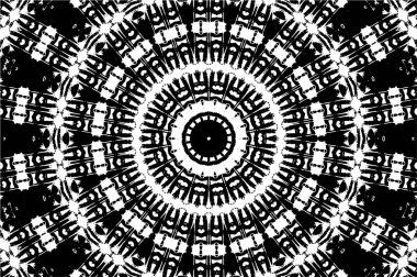 Siyah ve beyaz süslemeli arka plan. Mandala deseni.