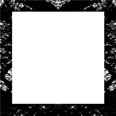 Beyaz arkaplanda siyah grunge tarzı çerçeve.