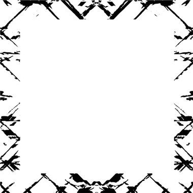 Beyaz arkaplanda siyah grunge tarzı çerçeve.