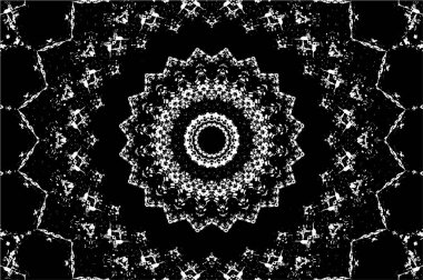 Siyah ve beyaz süslemeli arka plan. Mandala deseni.
