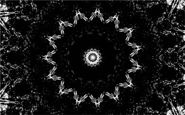 Kaleydoskopik desenli siyah ve beyaz süs arkaplanı