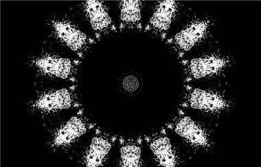Dekoratif siyah beyaz arka plan. Mandala deseni.