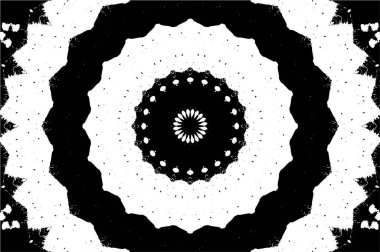 Siyah ve beyaz süslemeli arka plan. Mandala deseni.