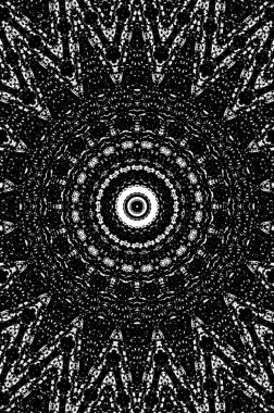 Siyah ve beyaz süslemeli arka plan. Mandala deseni.