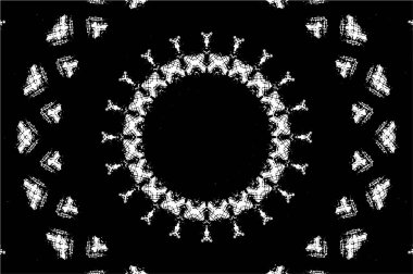 Siyah ve beyaz süslemeli arka plan. Mandala deseni.