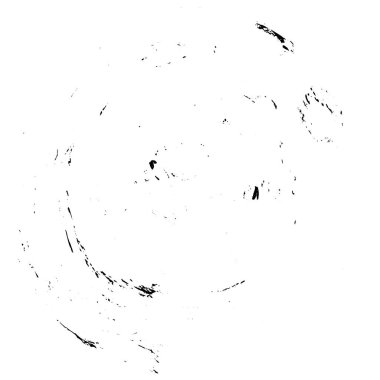 Beyaz arkaplanda soyut siyah yuvarlak şekil damgası. Web için grafik tasarım ögesi, kurumsal kimlik, kartlar, baskılar vs. Vektör illüstrasyonu