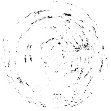 Beyaz arkaplanda soyut siyah yuvarlak şekil damgası. Web için grafik tasarım ögesi, kurumsal kimlik, kartlar, baskılar vs. Vektör illüstrasyonu