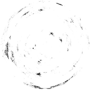 Beyaz arkaplanda soyut siyah yuvarlak şekil damgası. Web için grafik tasarım ögesi, kurumsal kimlik, kartlar, baskılar vs. Vektör illüstrasyonu