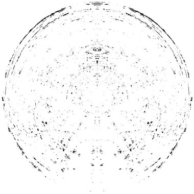 Beyaz arkaplanda soyut siyah yuvarlak şekil damgası. Web için grafik tasarım ögesi, kurumsal kimlik, kartlar, baskılar vs. Vektör illüstrasyonu