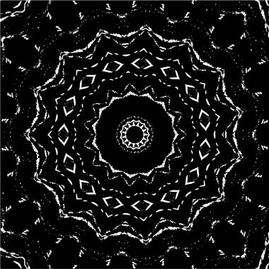 Kaleydoskopik desenli siyah ve beyaz süs arkaplanı