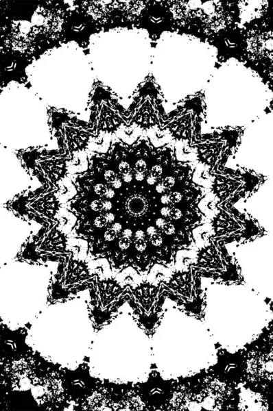 Siyah ve beyaz süslemeli arka plan. Mandala deseni.
