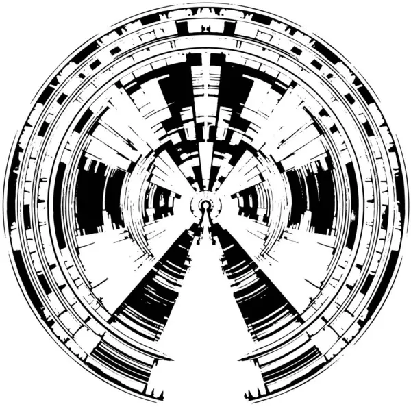 Αφηρημένο Μαύρο Στρογγυλό Σχήμα Φόντο Grunge Διανυσματική Απεικόνιση — Διανυσματικό Αρχείο