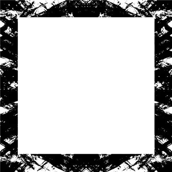 Black Grunge Style Frame White Background — Stock Vector
