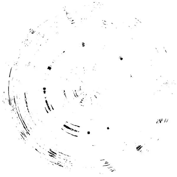 黑色和白色带斑斑油漆和石膏裂缝的抽象圆形图案 — 图库矢量图片