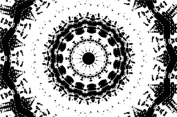 Monochrome Ornamental Background Kaleidoscopic Pattern — Stock Vector